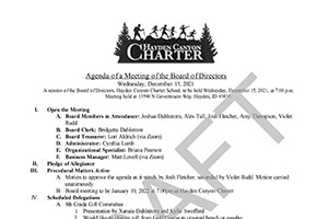 Board Minutes 12/15/2021 DRAFT | Hayden Canyon Charter