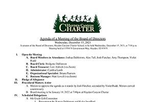 Board Minutes 12/15/2021 | Hayden Canyon Charter
