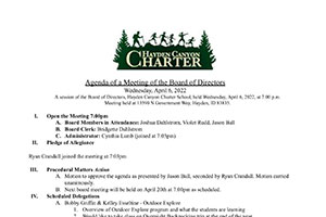 Board Minutes April 6, 2022 | Hayden Canyon Charter