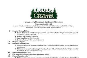 Board Minutes 7/20/2022 FINAL | Hayden Canyon Chartter