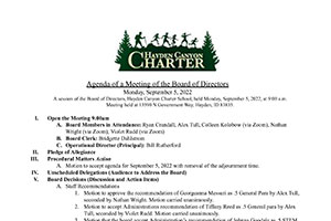 Board Minutes 9/5/2022 | Hayden Canyon Charter