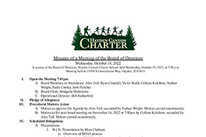 Board Minutes 10/19/2022 FINAL | Hayden Canyon Charter