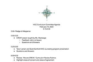 Curriculum Committee Agenda | February 13, 2023 | Hayden Canyon Charter