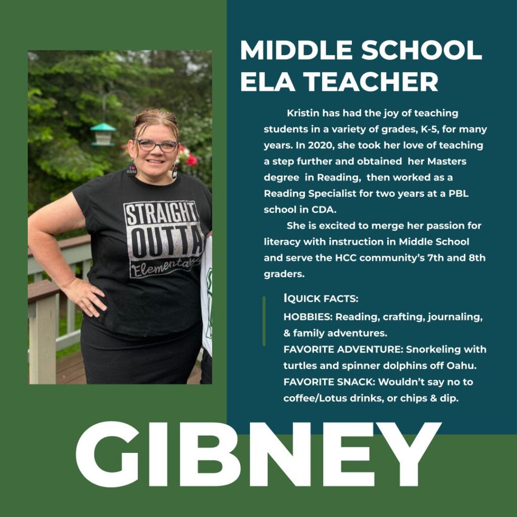 Kristin Gibney | Middle School Teacher | Hayden Canyon Charter