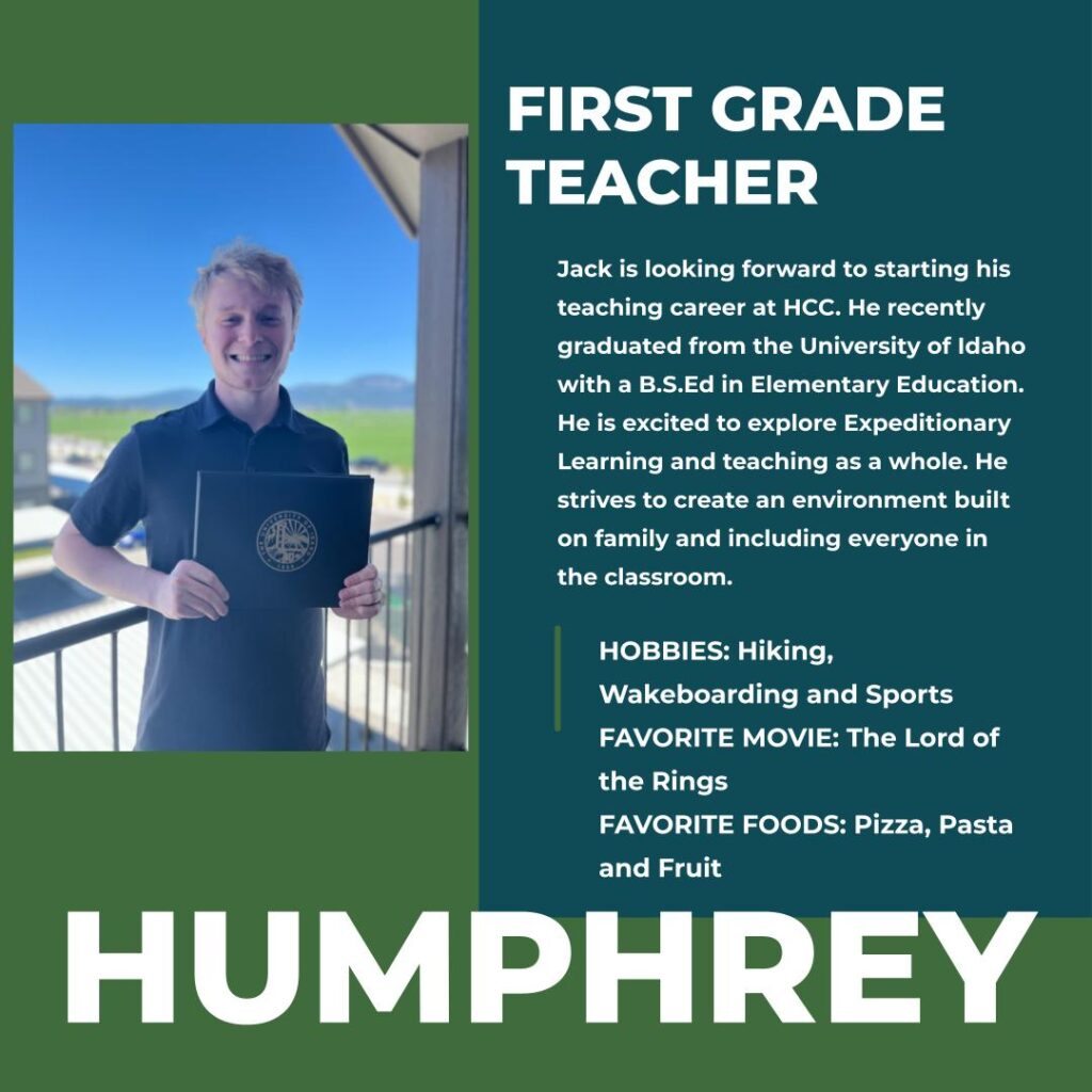 Jack Humphrey | 1st Grade Teacher | Hayden Canyon Charter