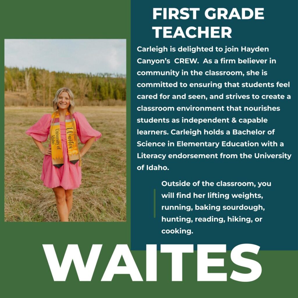 Carleigh Waites | 1st Grade Teacher | Hayden Canyon Charter