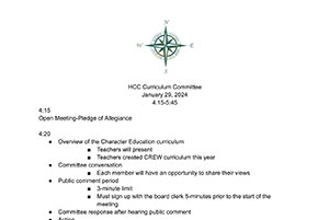 Curriculum Committee Agenda | January 29, 2024 | Hayden Canyon Charter