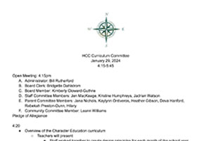 Curriculum Committee Minutes | January 29, 2024 | Hayden Canyon Charter