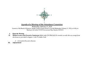 Attendance Committee Agenda | February 21, 2024 | Hayden Canyon Charter