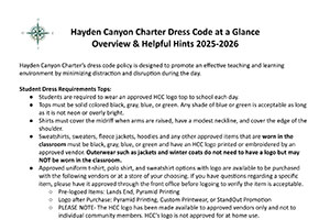Dress Code Overview | Hayden Canyon Charter | Student Uniforms