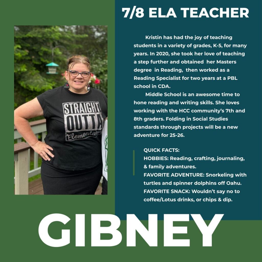 Kristin Gibney | 7/8 Grade Teacher | Hayden Canyon Charter