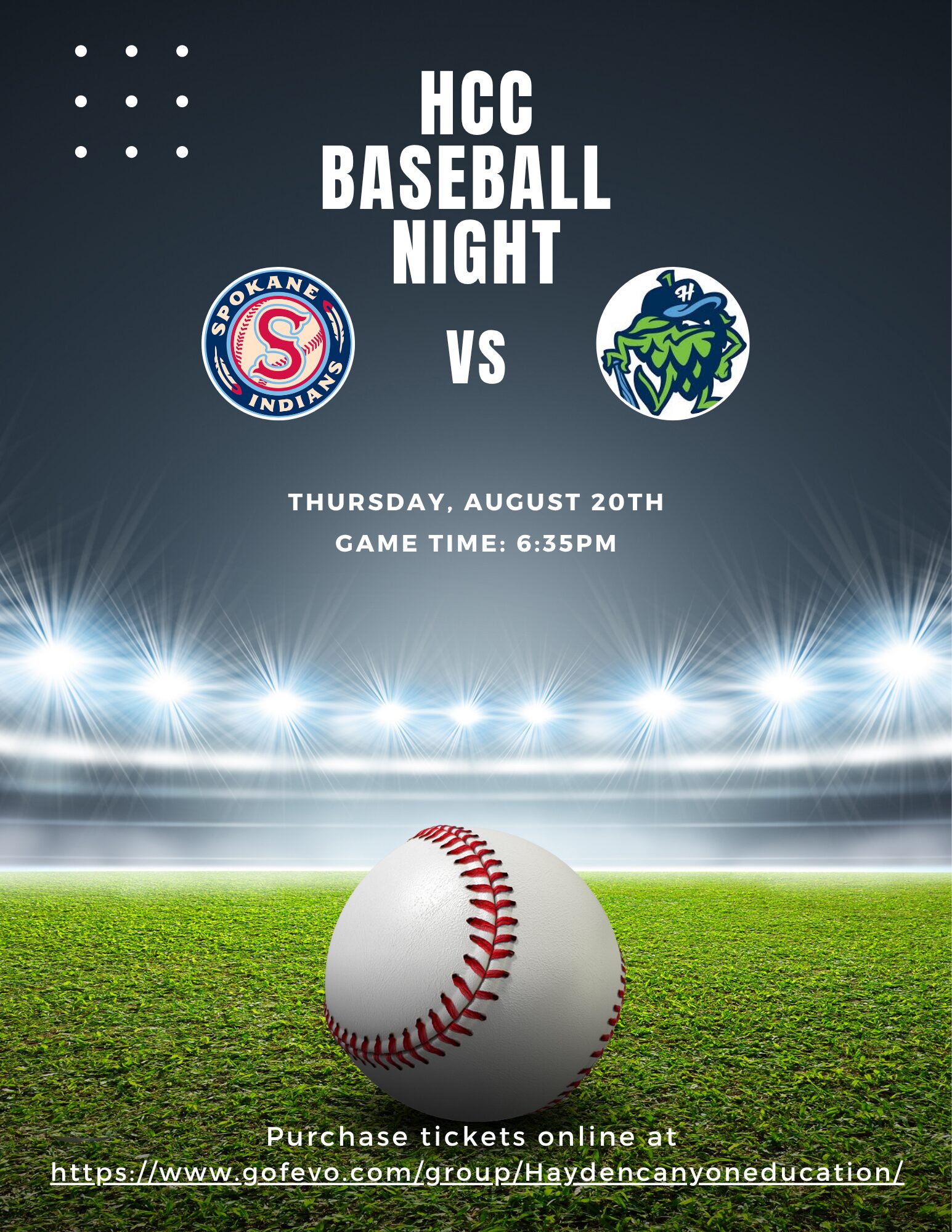 HCC Baseball Night | Spokane Indians | August 20, 2026