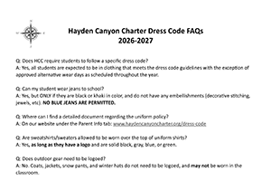 2026-2027 Dress Code FAQ | Hayden Canyon Charter