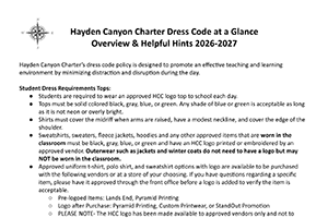 2026-2027 Dress Code Guidelines | Hayden Canyon Charter