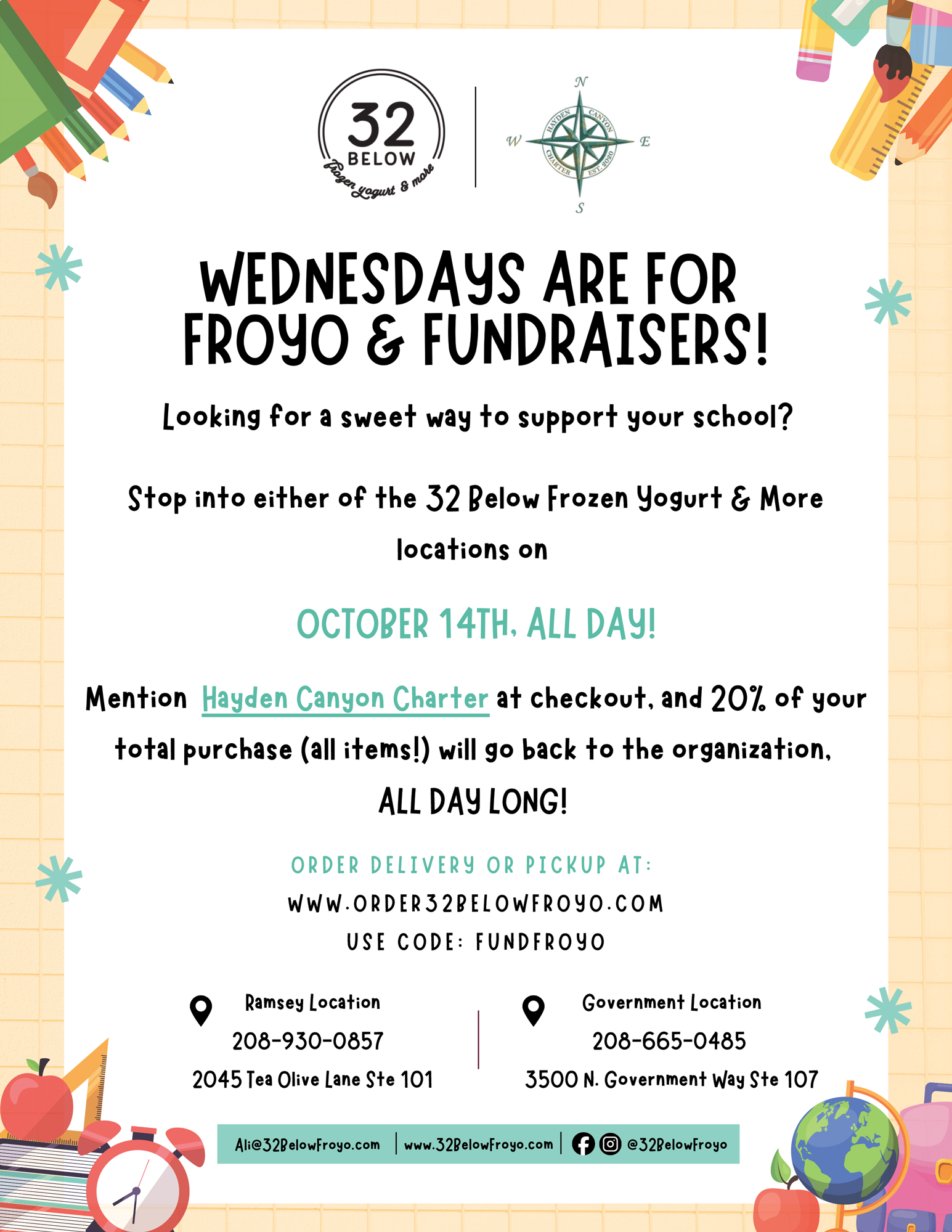32 Below Dine Out Fundraiser | October 14, 2026 | Hayden Canyon Charter