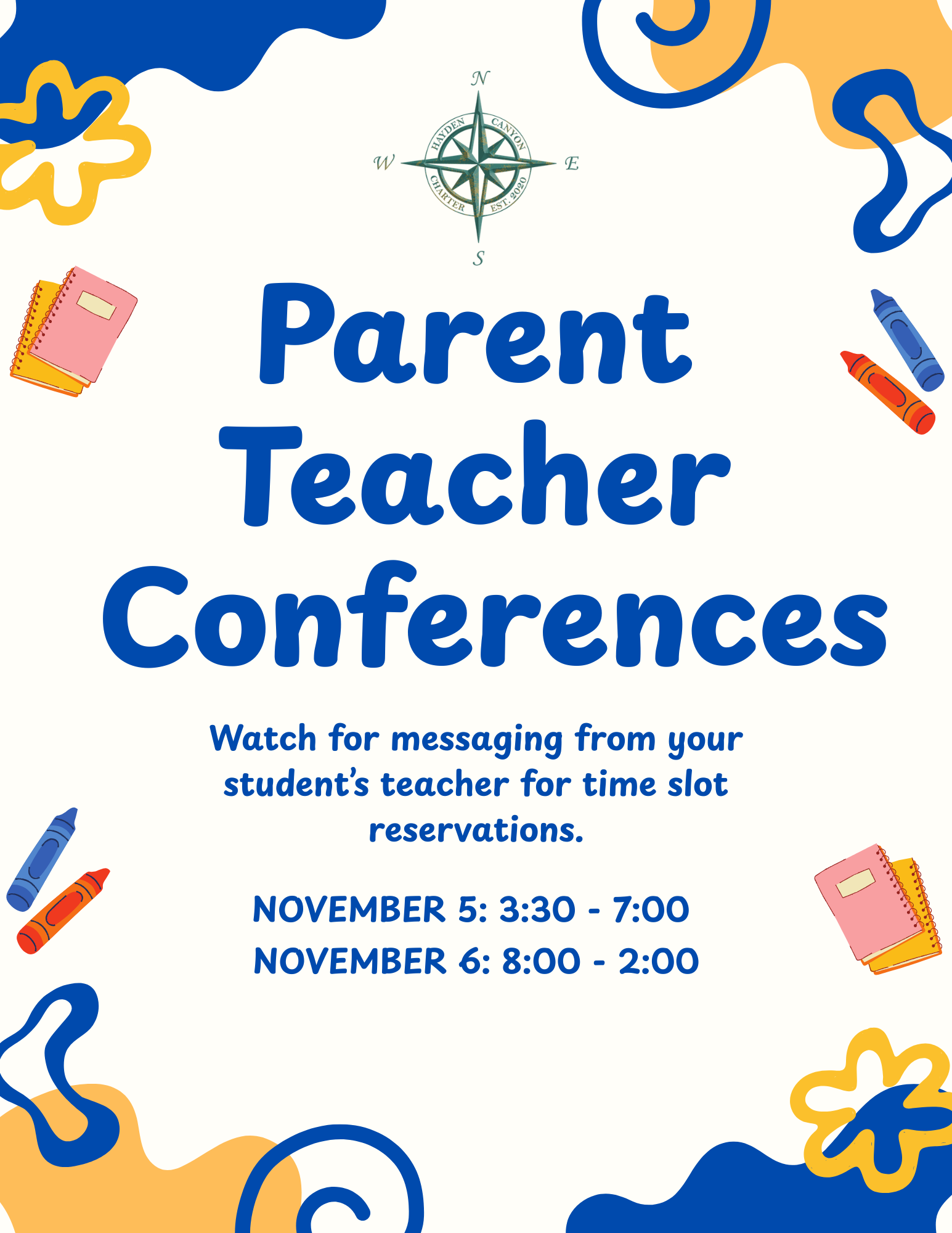 Parent Teacher Conferences | November 5th & 6th | Hayden Canyon Charter