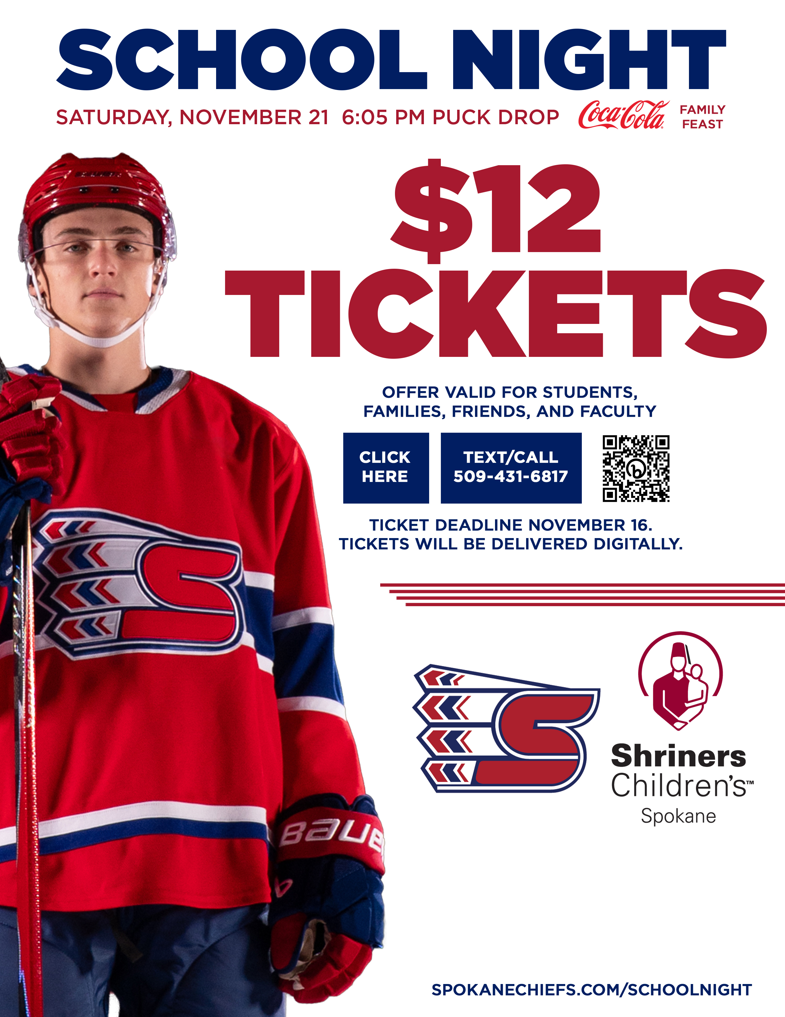 Spokane Chiefs | November 21, 2026 | Hayden Canyon Charter